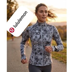 Lululemon Define Jacket Kaleidoscope Floral Multi Grey Black Luon Full Zip Sz 8